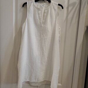 Time and Tru Soft  100% Cotton Double Cloth White Dress L(12-14) Made in India
